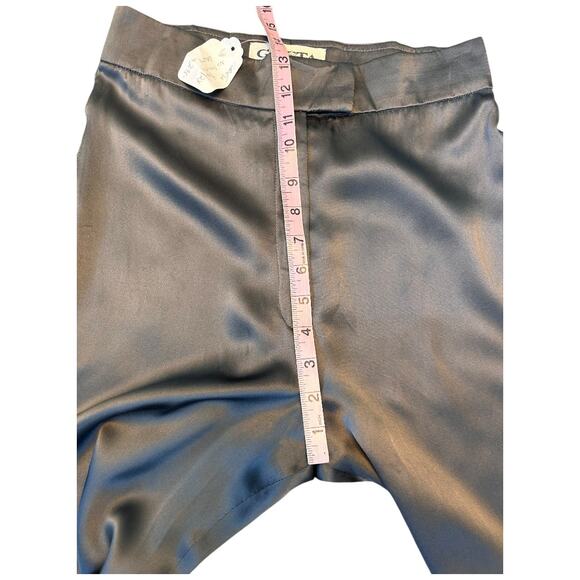 NWT Vintage GRETA Beverly Hills Steel Gray Straight Leg Silk Pants NOS Fits a 4 - Picture 10 of 15